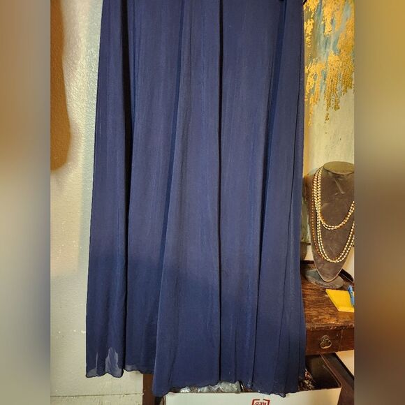 Navy Blue Beaded Formal Mother Of the Bride Dress Pisarro Nights - Picture 7 of 11